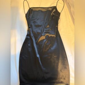 Windsor Black Satin Mini Dress